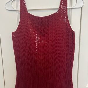 INC International Concepts Red Sequin Tank Top